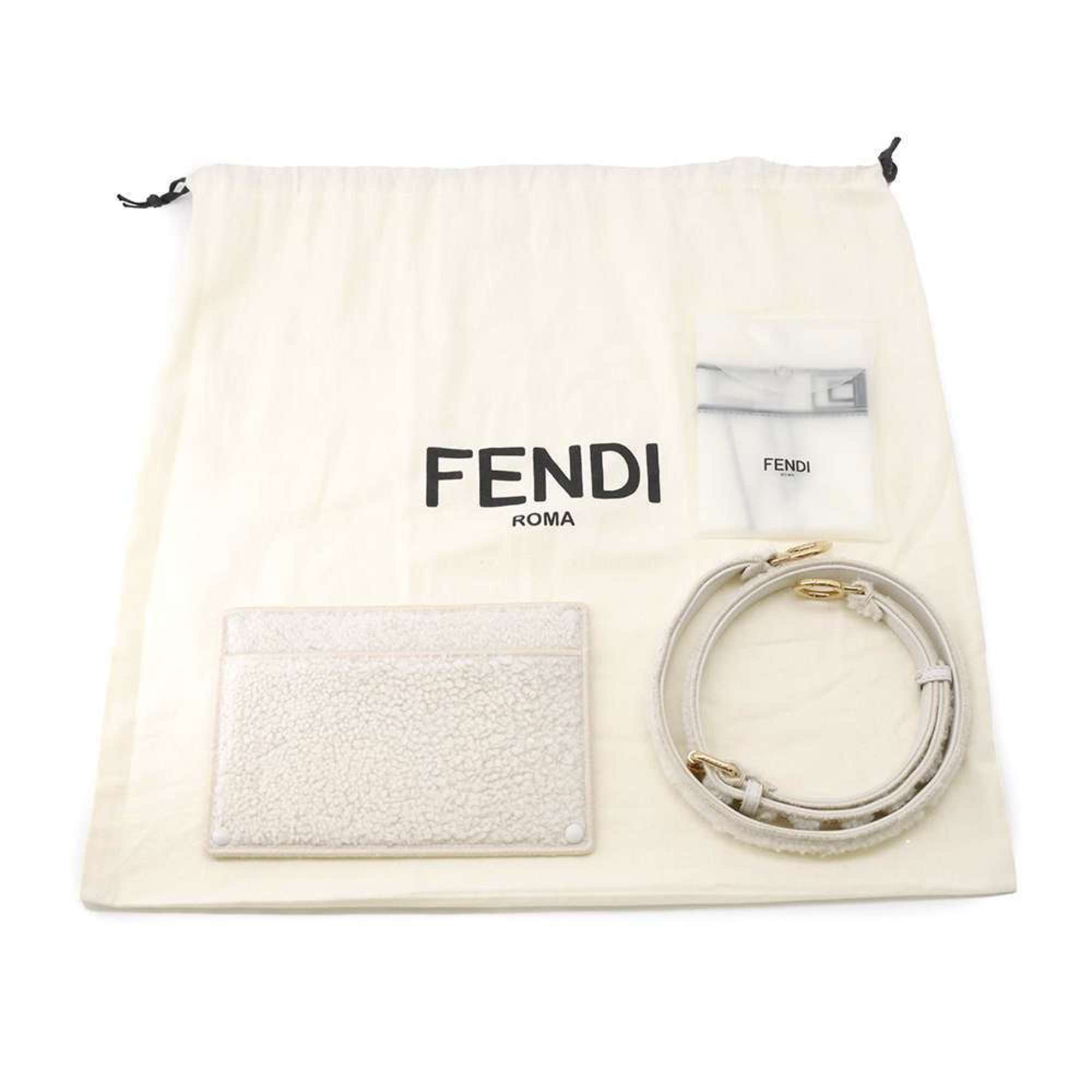 Fendi Handbag Peekaboo I See You Mouton Medium 8BN321 2way Shoulder Bag White