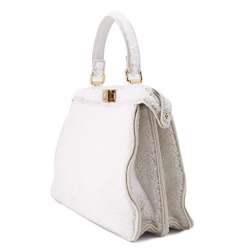 Fendi Handbag Peekaboo I See You Mouton Medium 8BN321 2way Shoulder Bag White