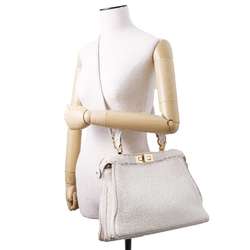 Fendi Handbag Peekaboo I See You Mouton Medium 8BN321 2way Shoulder Bag White