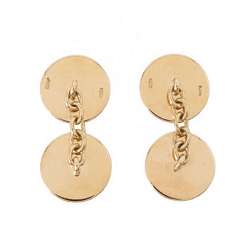 BVLGARI Cufflinks Onyx K18YG Yellow Gold