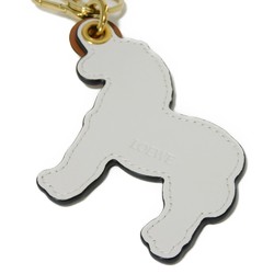 LOEWE Zebra Leather Charm Keychain Embossed Brown White Keyring Noah's Ark Tan 10083293 Men's Women's