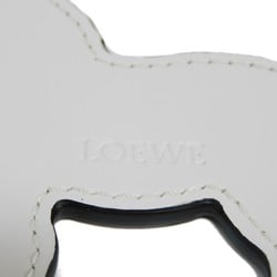 LOEWE Zebra Leather Charm Keychain Embossed Brown White Keyring Noah's Ark Tan 10083293 Men's Women's