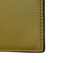 LOEWE Card Case Signature Plain Holder Bicolor Khaki Smooth Embossed Olive C314322X01 Men's Women's