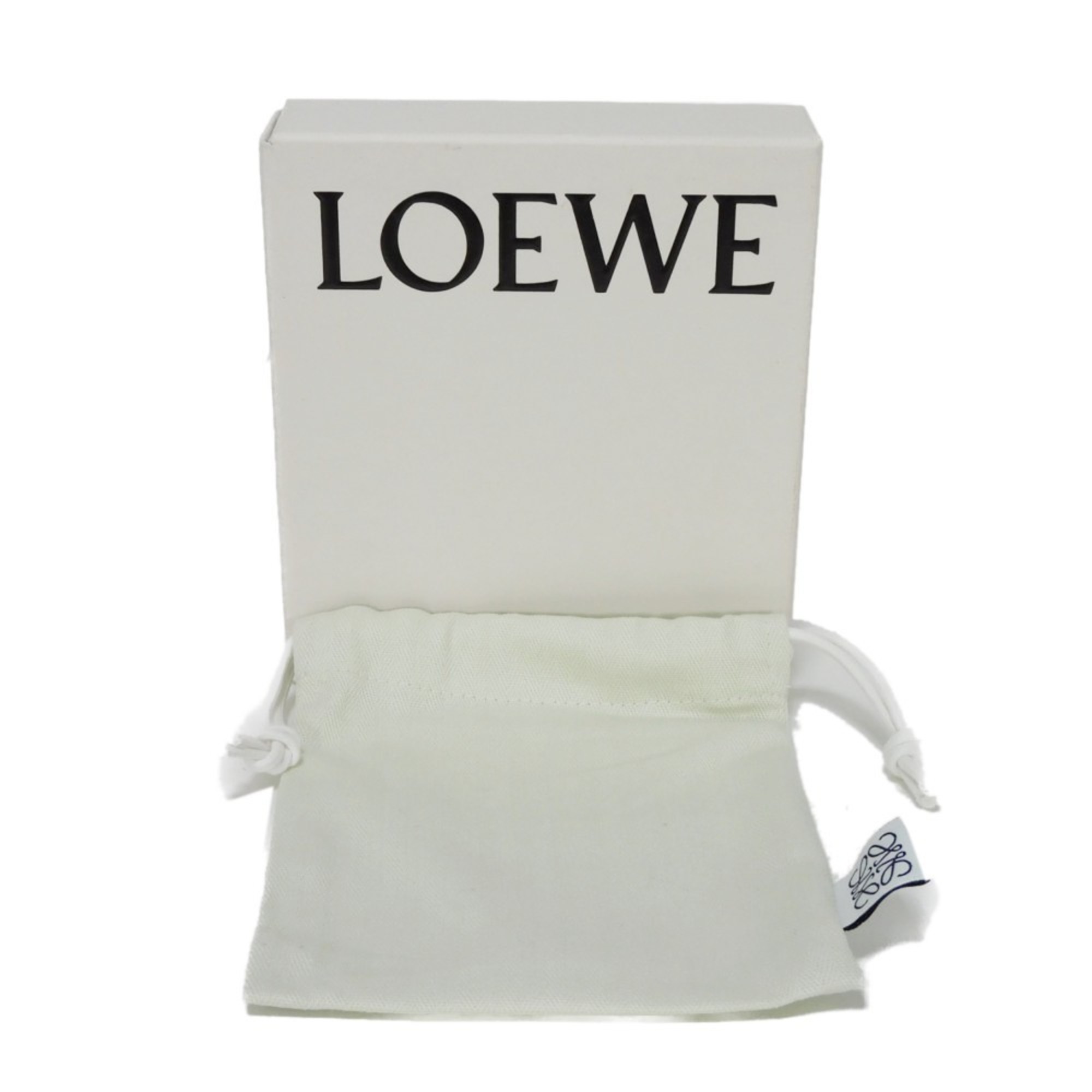 LOEWE Card Case Signature Plain Holder Bicolor Khaki Smooth Embossed Olive C314322X01 Men's Women's