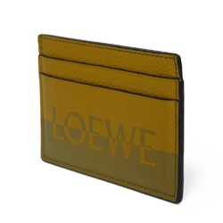 LOEWE Card Case Signature Plain Holder Bicolor Khaki Smooth Embossed Olive C314322X01 Men's Women's