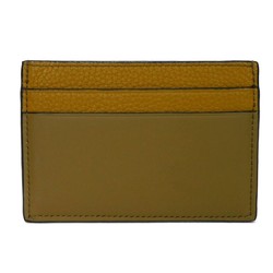 LOEWE Card Case Signature Plain Holder Bicolor Khaki Smooth Embossed Olive C314322X01 Men's Women's