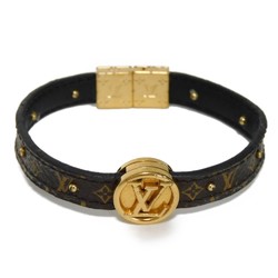 Louis Vuitton LOUIS VUITTON Bracelet LV Circle Reversible 17 Brown Black Monogram Maroon M6173F Women's