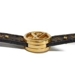 Louis Vuitton LOUIS VUITTON Bracelet LV Circle Reversible 17 Brown Black Monogram Maroon M6173F Women's