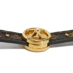 Louis Vuitton LOUIS VUITTON Bracelet LV Circle Reversible 17 Brown Black Monogram Maroon M6173F Women's