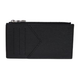 Louis Vuitton LOUIS VUITTON Coin Case Card Holder Black Compact Wallet RFID Taiga Noir M62914 Men's