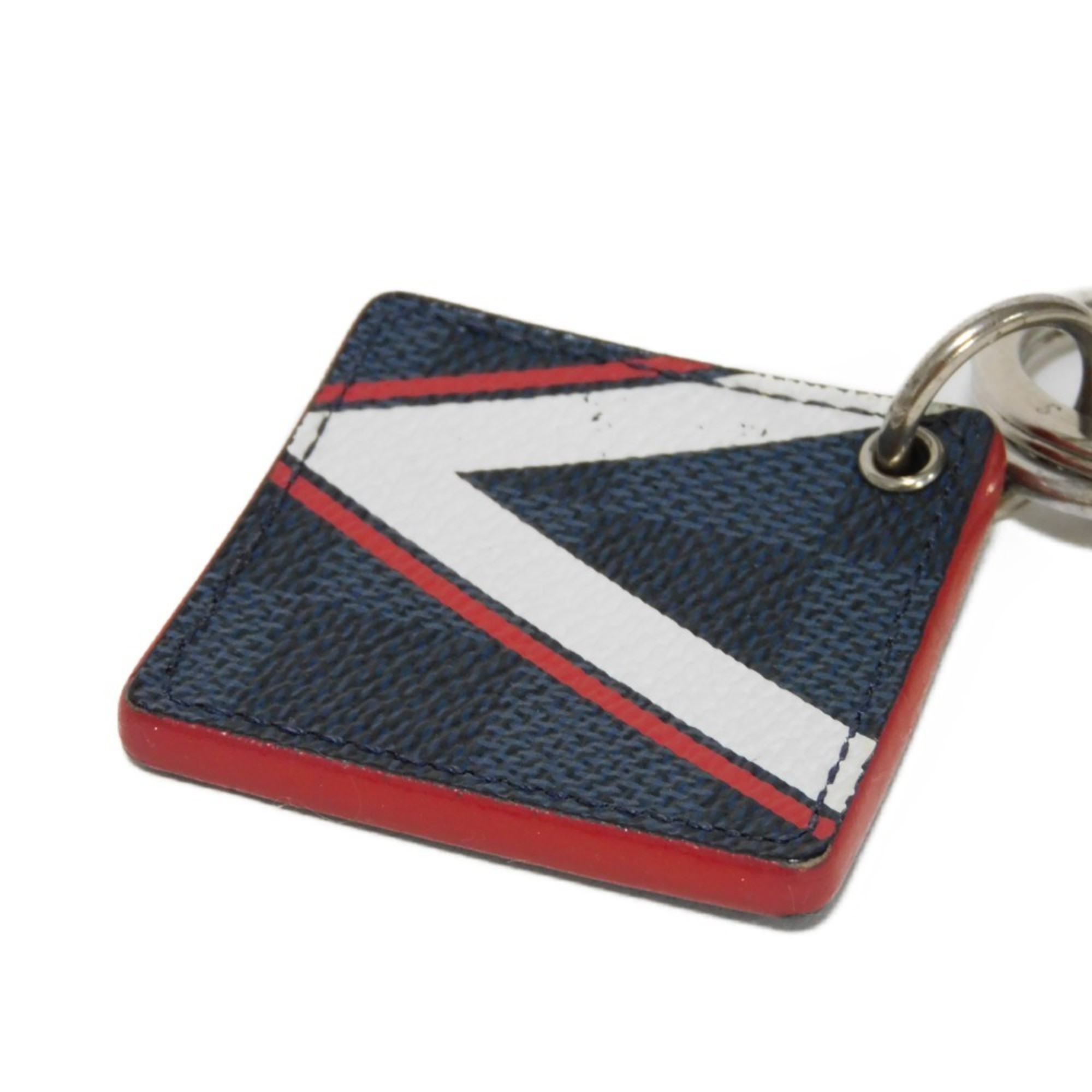 Louis Vuitton LOUIS VUITTON Keychain Portecle Illustre V Mark Navy Keyring Damier Cobalt America's Cup M61939 Men's