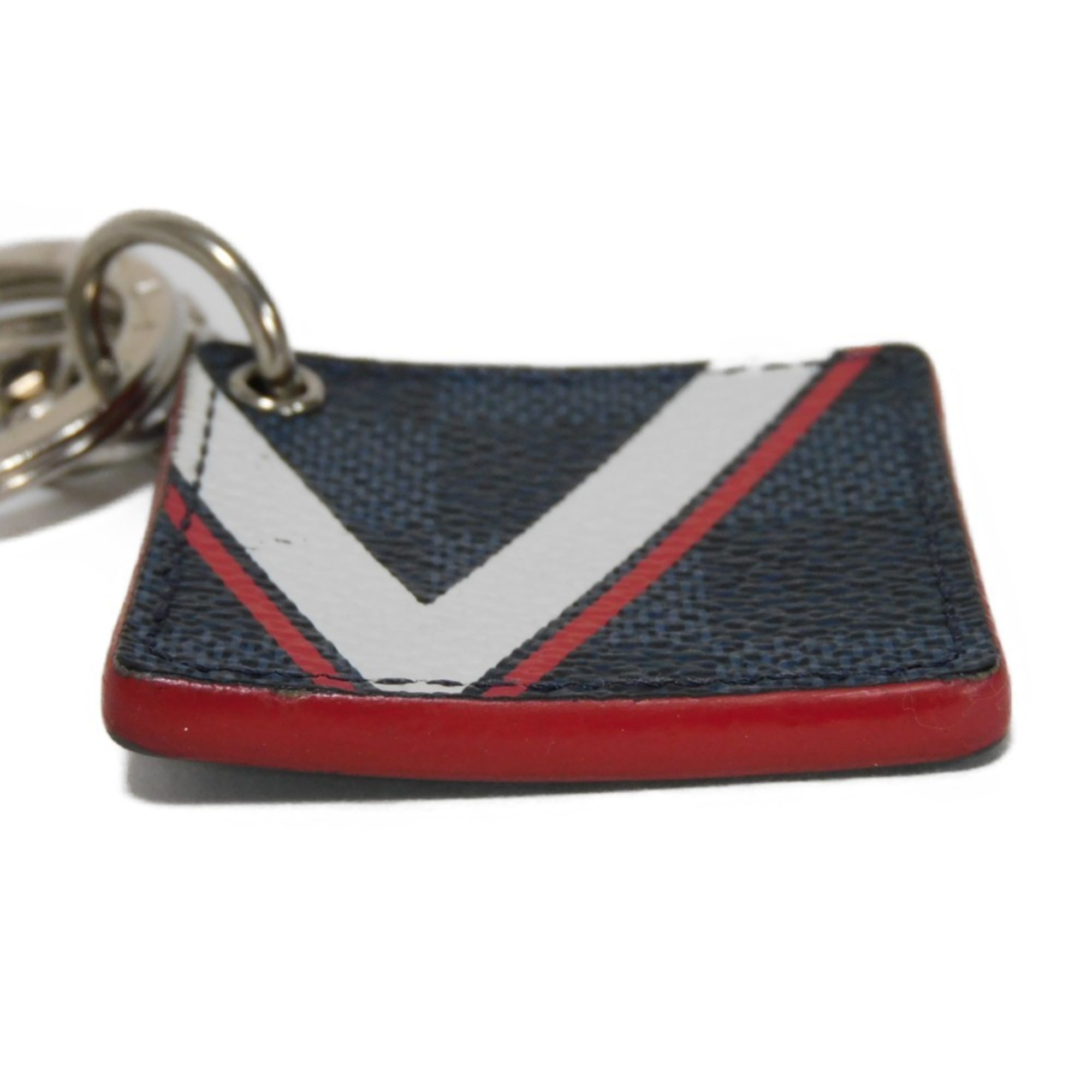 Louis Vuitton LOUIS VUITTON Keychain Portecle Illustre V Mark Navy Keyring Damier Cobalt America's Cup M61939 Men's