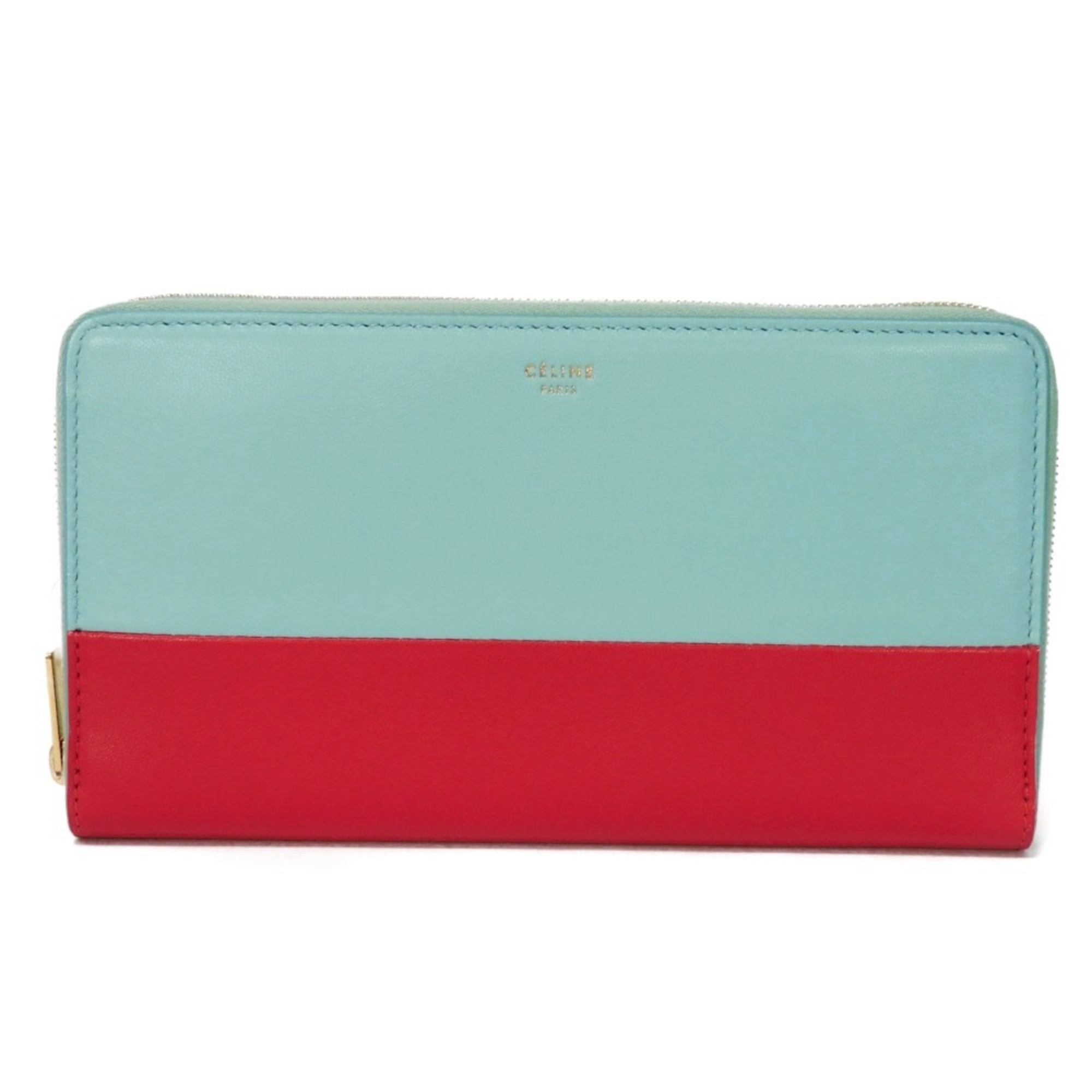 CELINE Long Wallet Solo Large Zipped Multifunction Smooth Pastel Bicolor Round Former 102623HTM.05SR Men's Women's