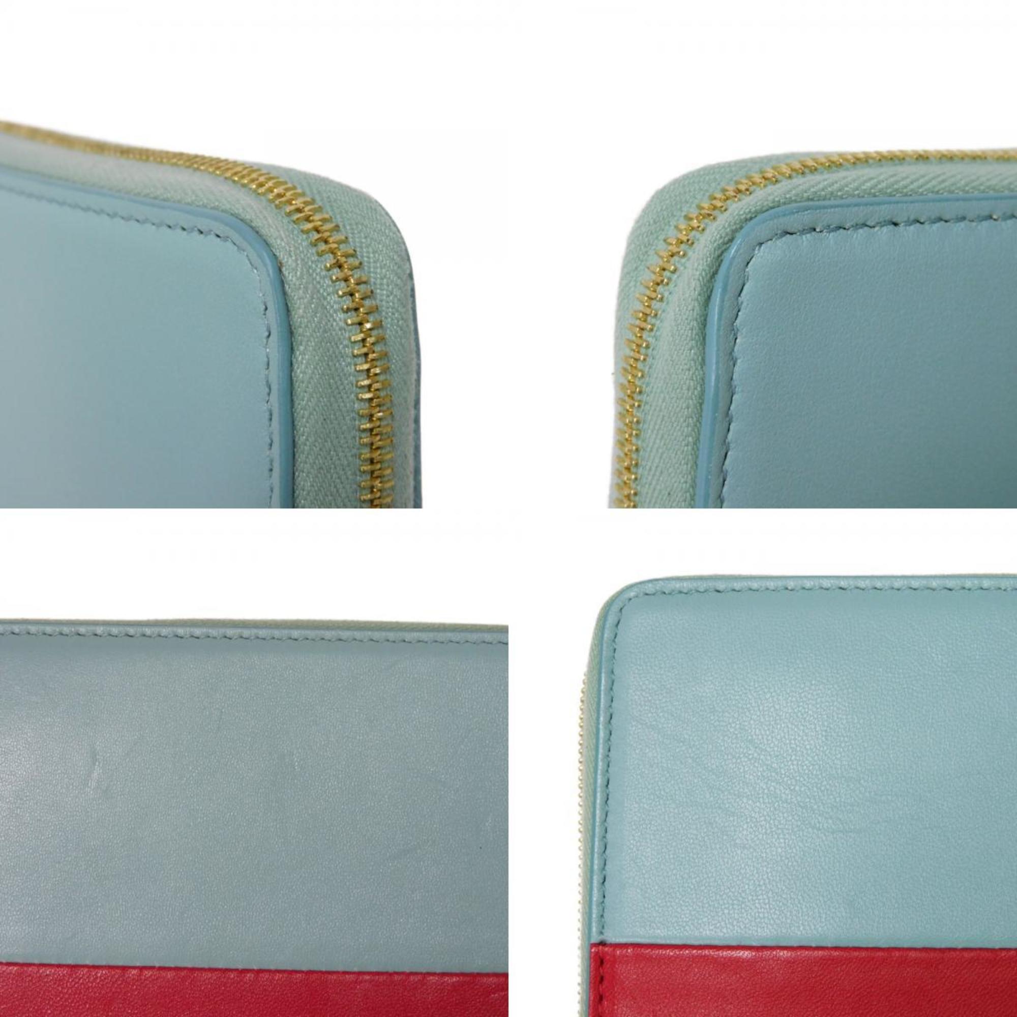 CELINE Long Wallet Solo Large Zipped Multifunction Smooth Pastel Bicolor Round Former 102623HTM.05SR Men's Women's