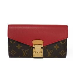 Louis Vuitton LOUIS VUITTON Long Wallet Portefeuille Pallas LV Flower S-Lock Flap Bi-Fold Monogram Cerise M58414 Women's