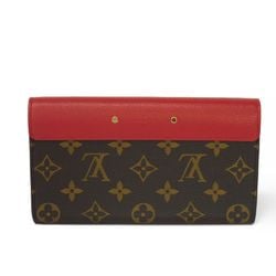 Louis Vuitton LOUIS VUITTON Long Wallet Portefeuille Pallas LV Flower S-Lock Flap Bi-Fold Monogram Cerise M58414 Women's