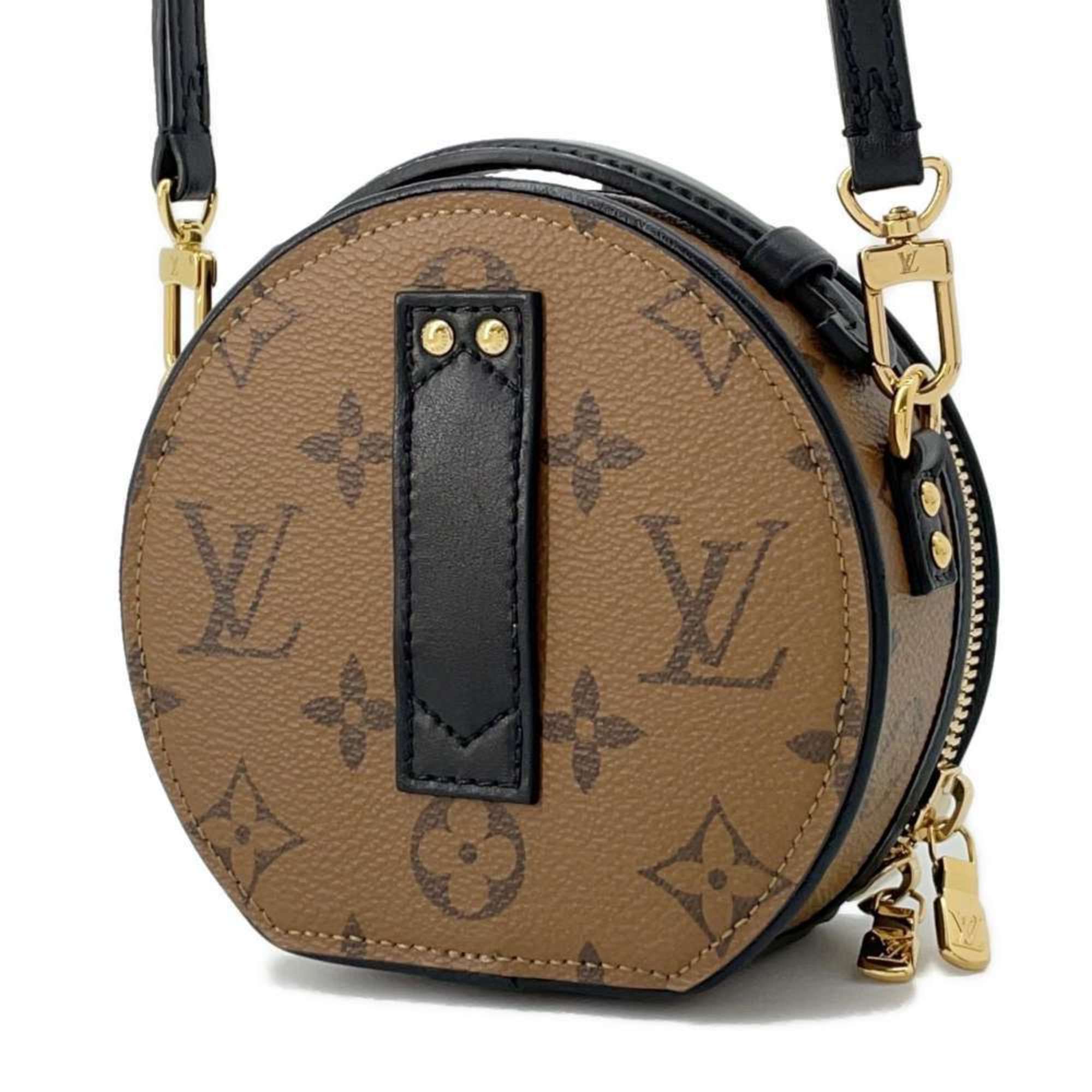 Louis Vuitton Shoulder Bag Monogram Reverse Boite Chapeau M68276 Black