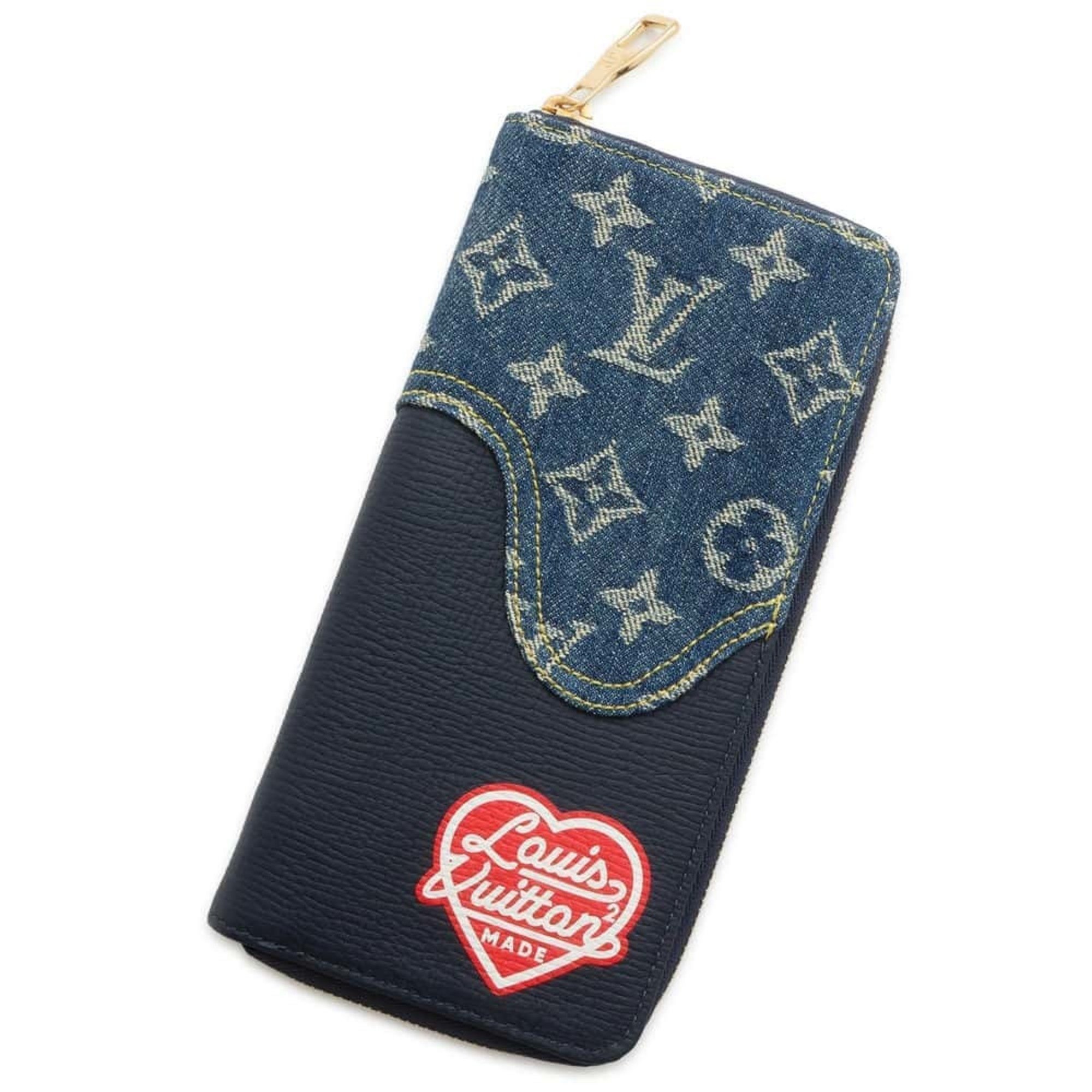 Louis Vuitton Long Wallet Zippy Vertical Monogram Denim Taurillon Leather NIGO Collaboration M81107 LOUIS VUITTON Limited Edition