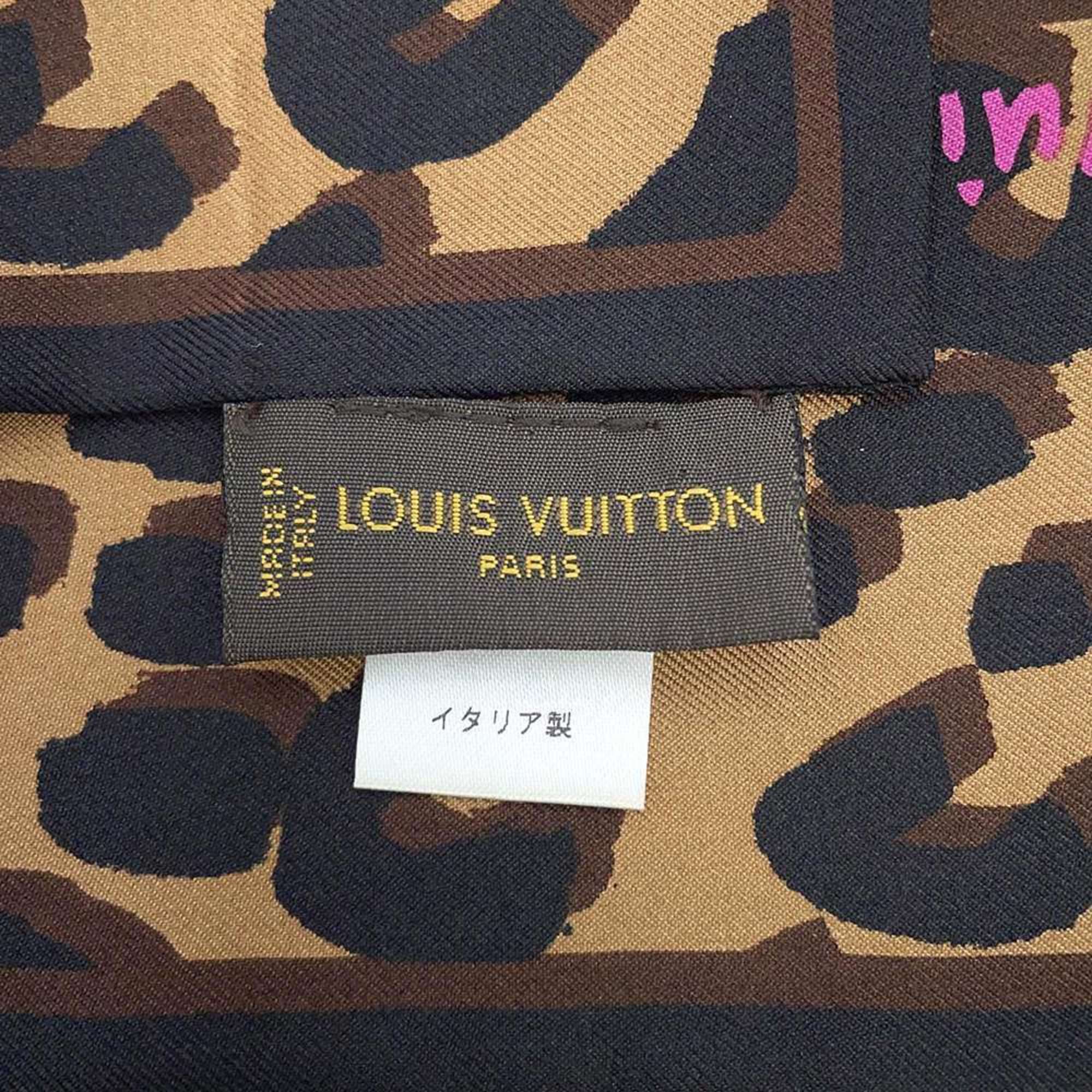 Louis Vuitton Scarf Bandeau Fleur M74788 Leopard Print