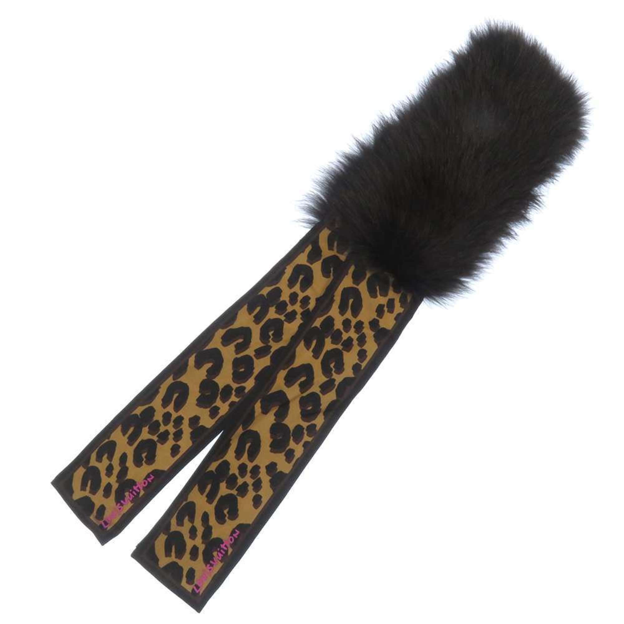 Louis Vuitton Scarf Bandeau Fleur M74788 Leopard Print