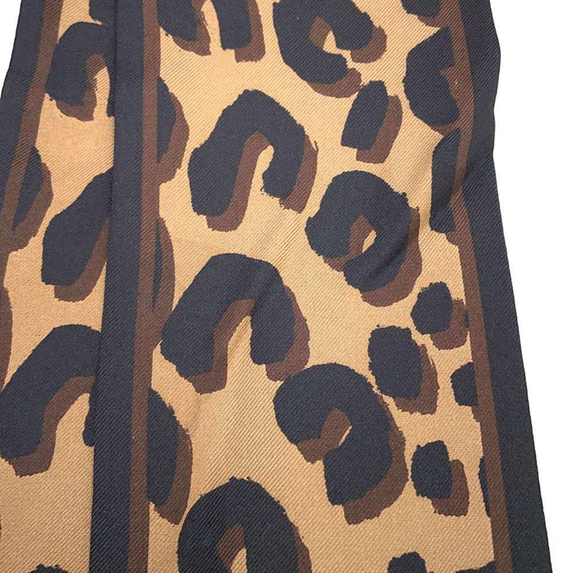 Louis Vuitton Scarf Bandeau Fleur M74788 Leopard Print