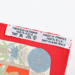 HERMES Hermes Carre 45 TORANA Silk Print Scarf Muffler Red Women's