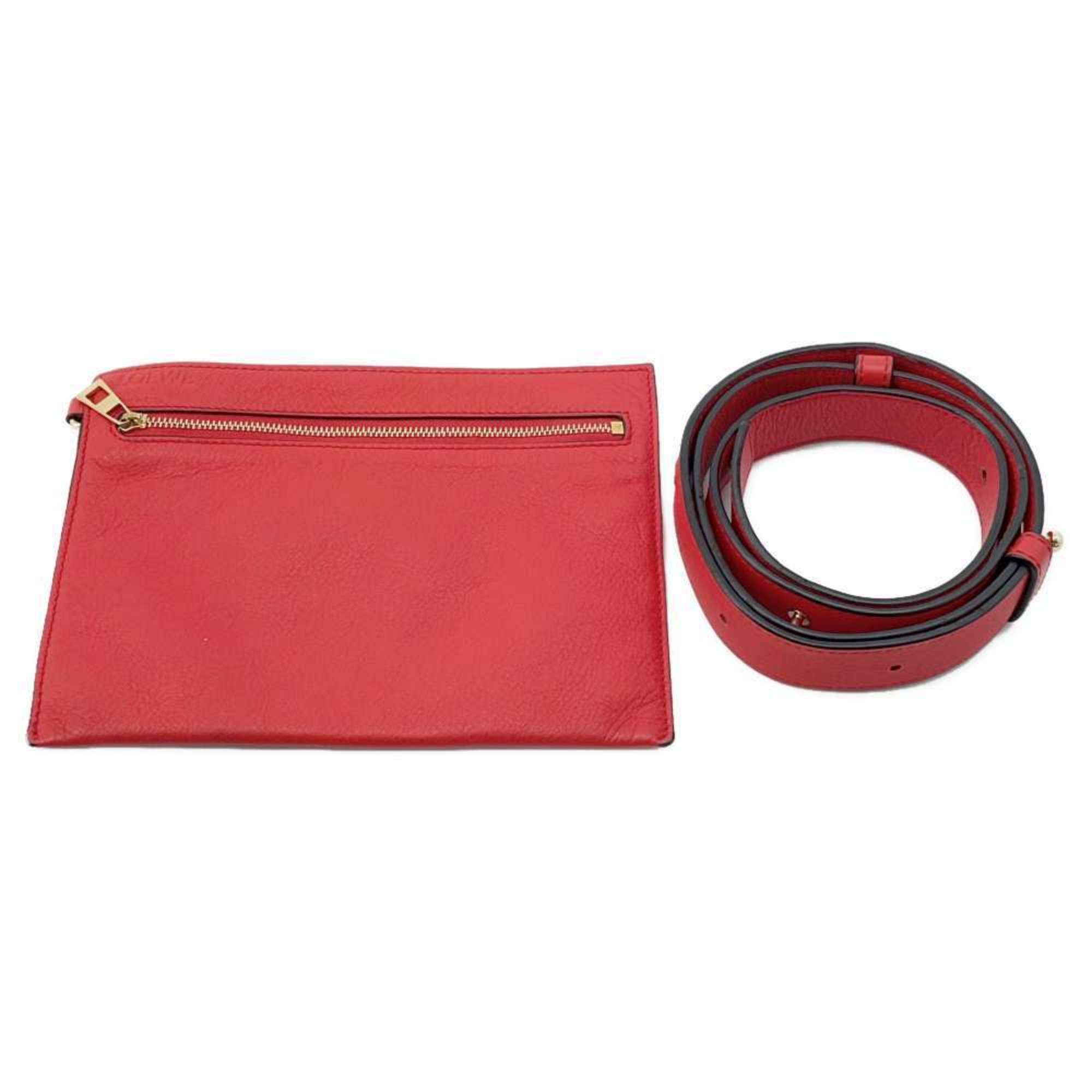 LOEWE Handbag Hammock Medium Leather 2way Shoulder Bag Red