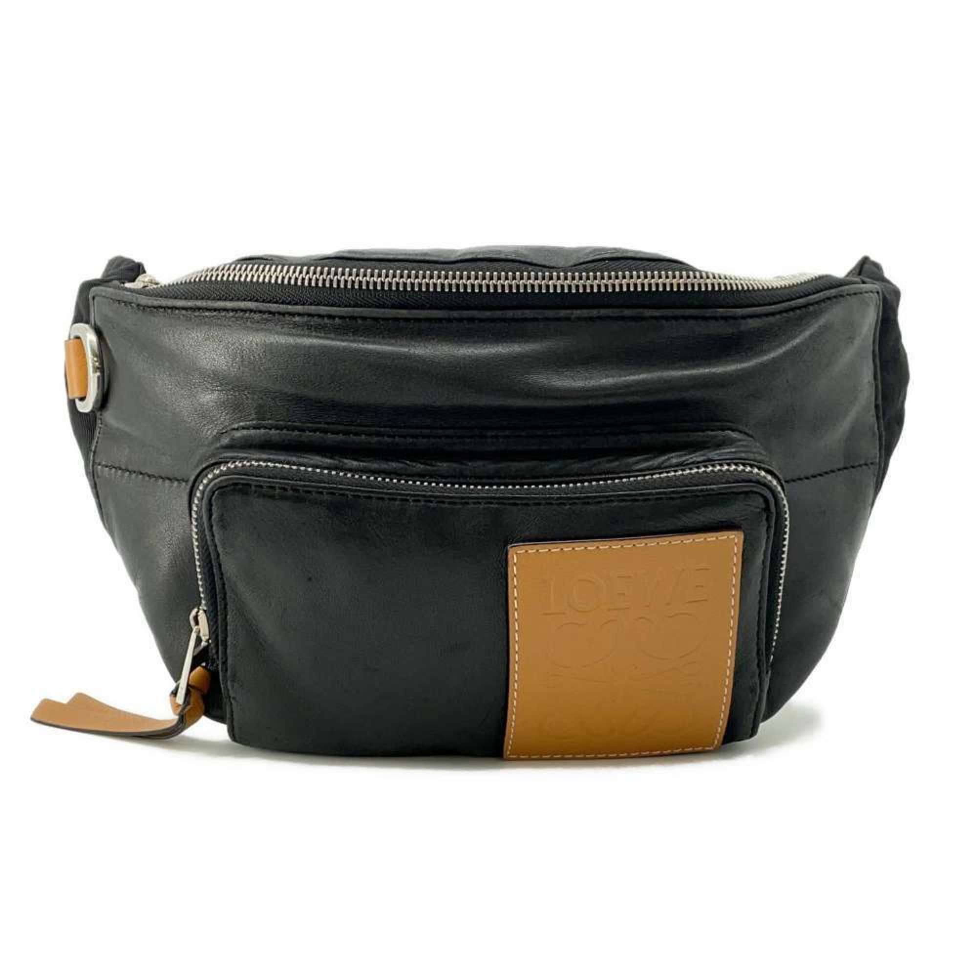 LOEWE Body Bag Puffy Leather Shoulder Black