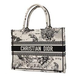 Christian Dior Tote Bag Book Canvas Black White Women's