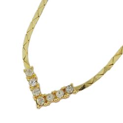 Christian Dior Necklace Color Stone GP Plated Gold Women's