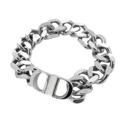 Christian Dior Bracelet CD Icon Metal Silver Women's