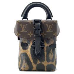 Louis Vuitton Handbag Monogram Leopard Camera Box M43001 2way Shoulder Bag Black