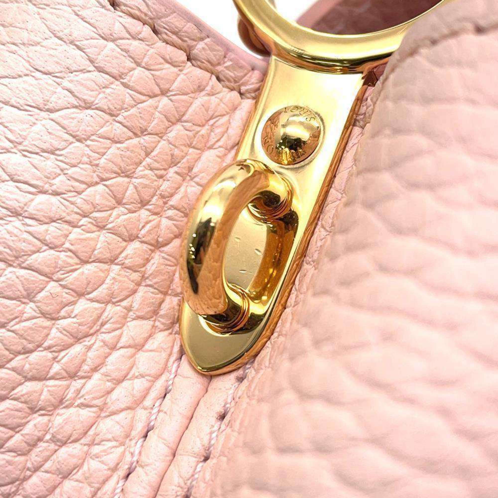 Louis Vuitton Handbag Taurillon Leather File Water Snake Capucines MINI M59268 Pink Karung