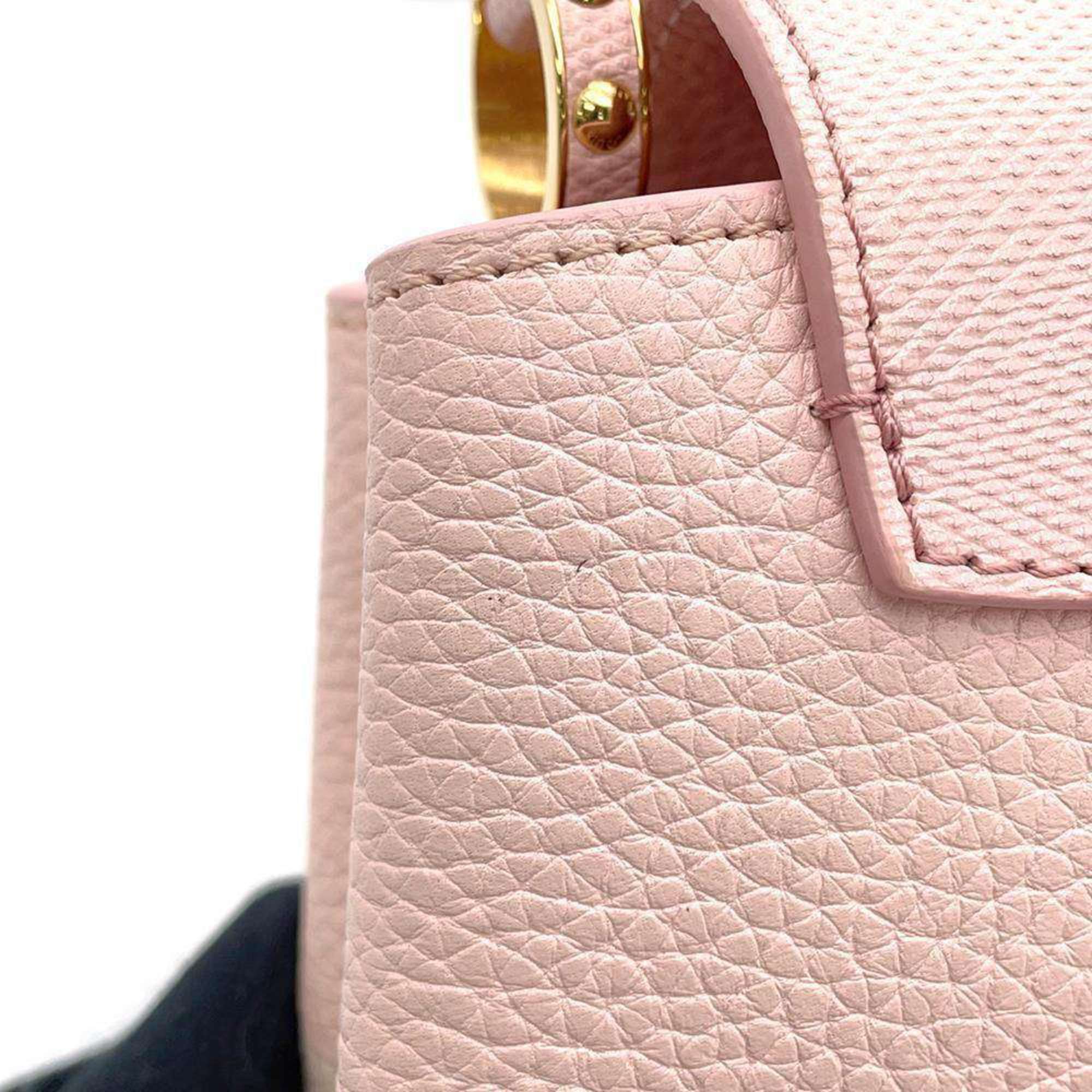 Louis Vuitton Handbag Taurillon Leather File Water Snake Capucines MINI M59268 Pink Karung