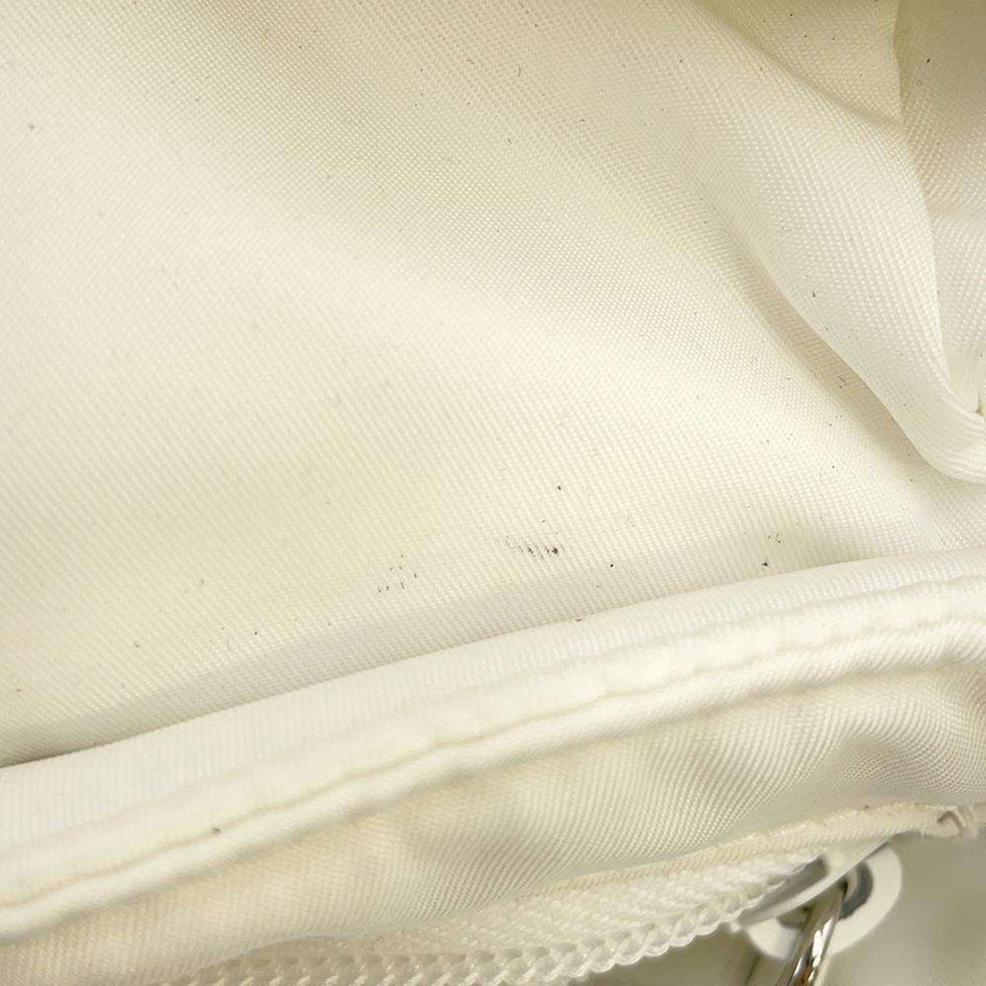 Prada Backpack Signe Print Nylon 1BZ072 PRADA Peter de Potter White