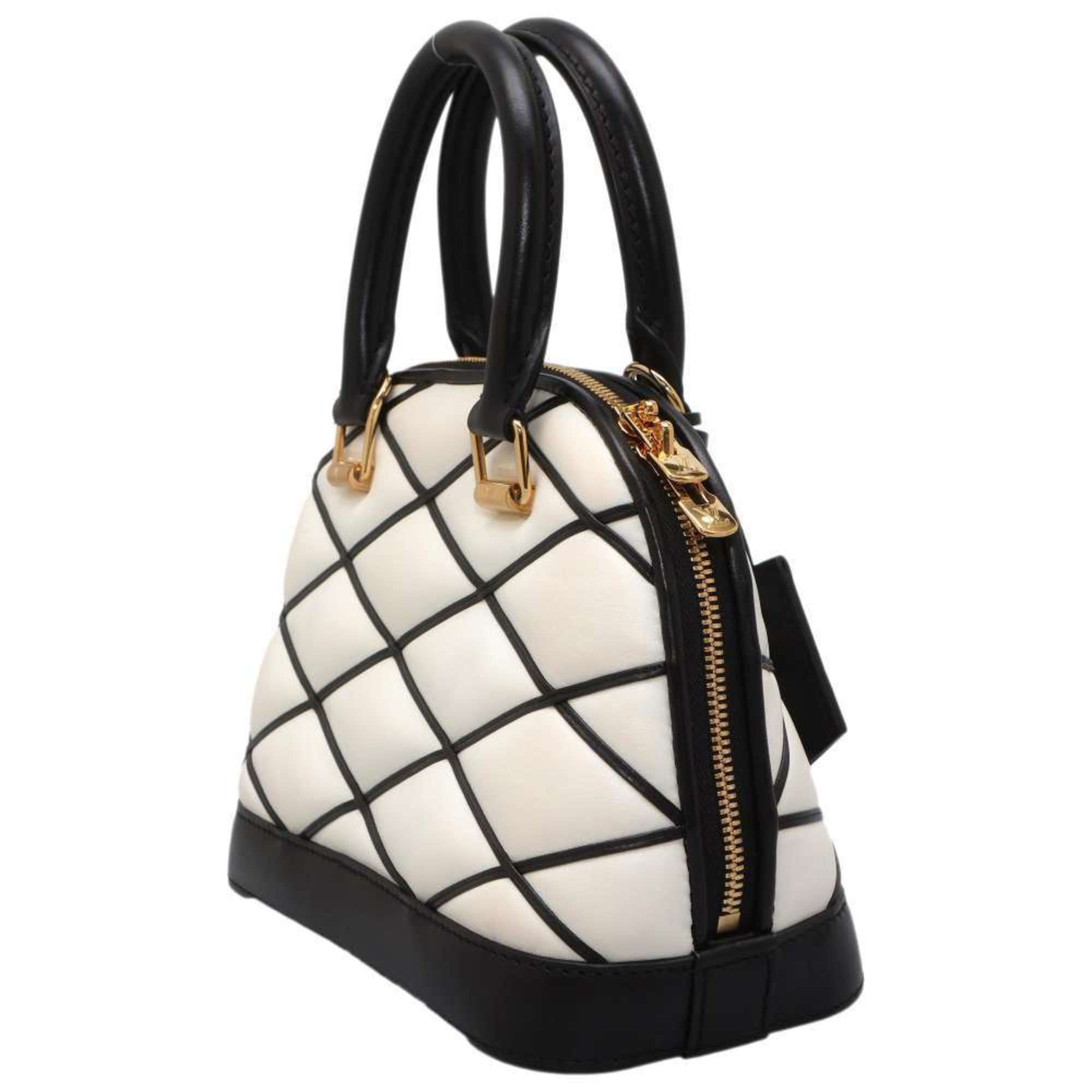 Louis Vuitton Handbag Lamb Leather Alma BB M23761 2way Shoulder Bag Black White