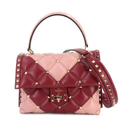 Valentino Garavani Candy Studs 2way Hand Shoulder Bag Leather Pink Red PW0B0B55LPR Gold Hardware