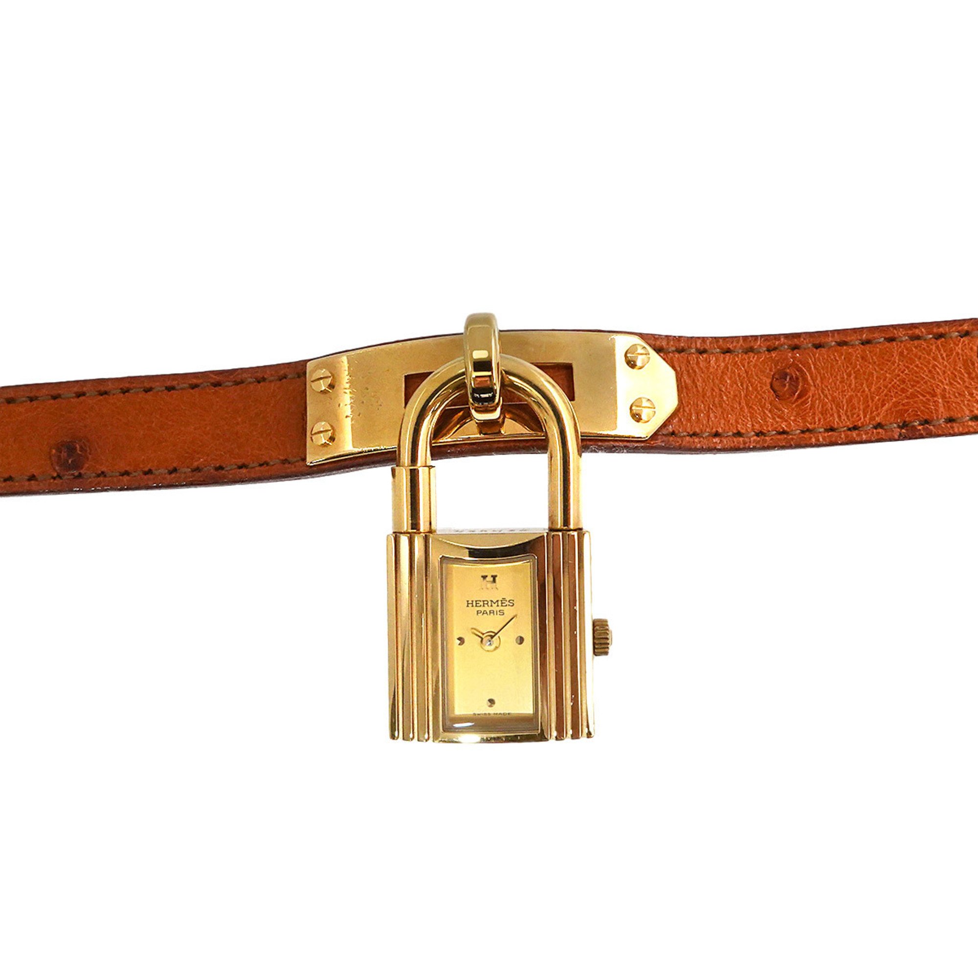 Hermes Kelly Watch Ladies' Gold Quartz Padlock