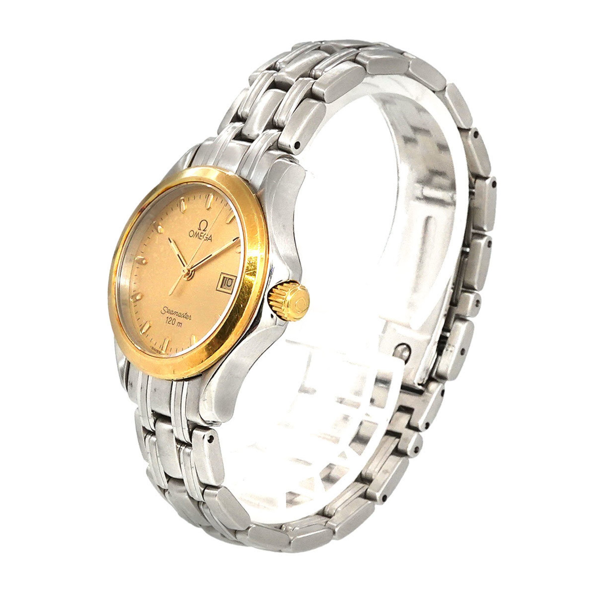 OMEGA Seamaster 120m combination ladies watch date gold YG quartz