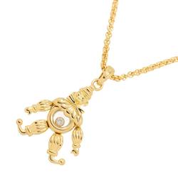 Chopard Happy Diamond Necklace 42cm Pierrot K18 YG Yellow Gold 750