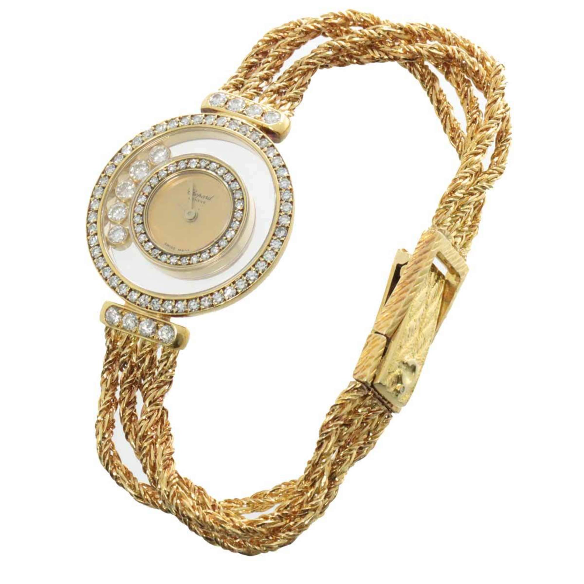 Chopard Happy Diamond 20/4012 Bezel Ladies Watch 5P Moving Gold K18YG Yellow Quartz