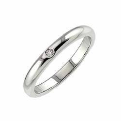 Tiffany & Co. Stacking Band Ring, size 14, 1 diamond, Pt, platinum ring, Ring
