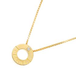 CELINE Diamond 0.03ct Necklace 42cm K18 YG Yellow Gold 750