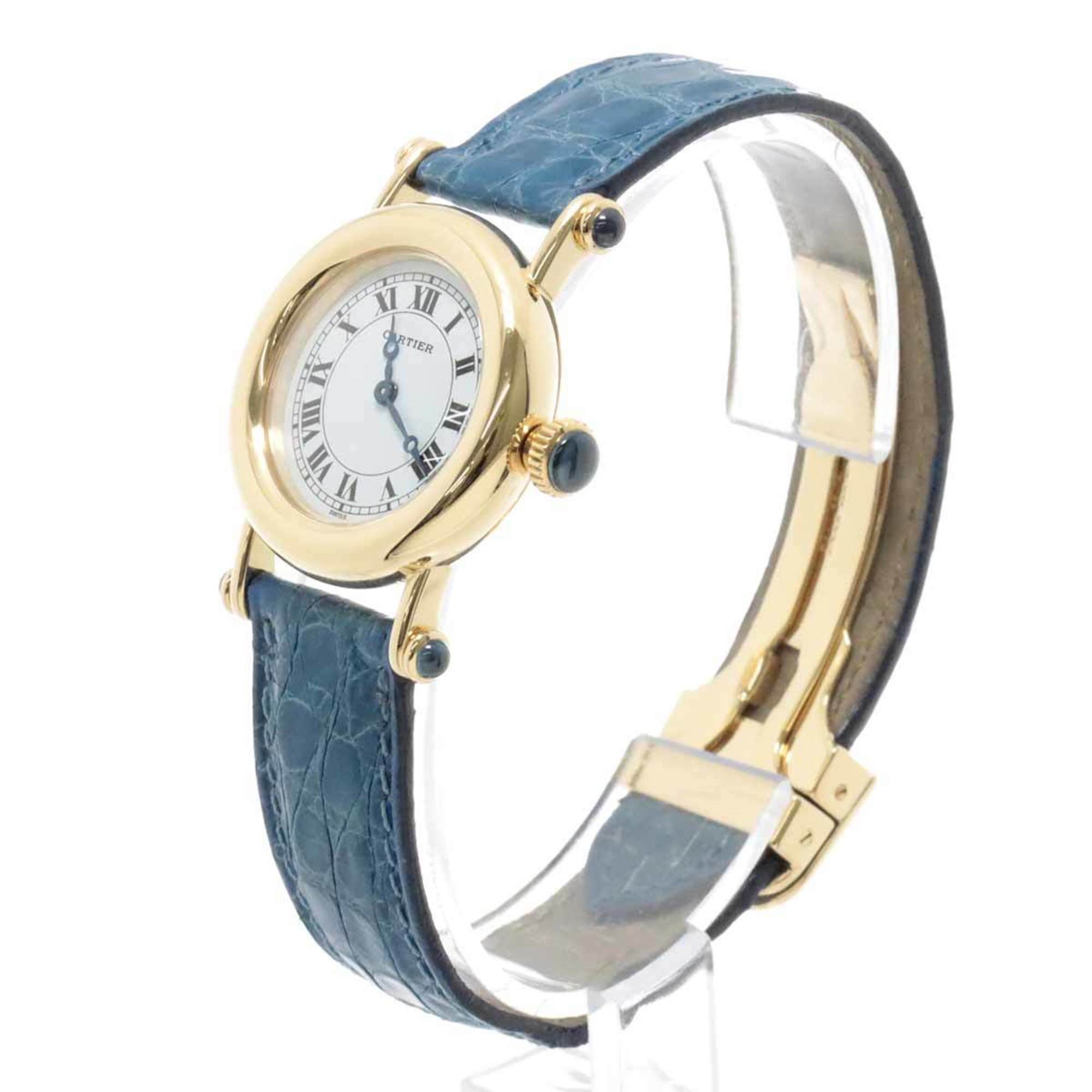 Cartier Diabolo W1507551 Ladies' Watch K18YG Yellow Gold Silver Quartz