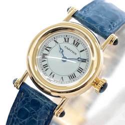 Cartier Diabolo W1507551 Ladies' Watch K18YG Yellow Gold Silver Quartz