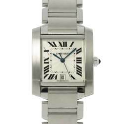 Cartier Tank Francaise LM W51002Q3 Men's Watch Silver Automatic