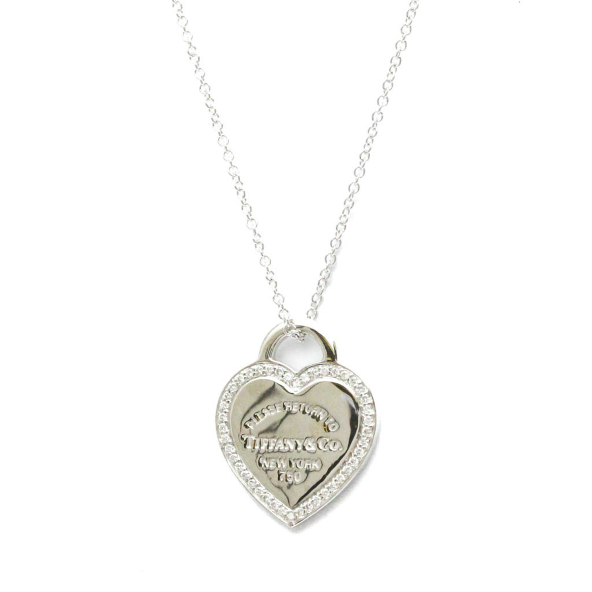 Tiffany Return To Tiffany White Gold (18K) Diamond Men,Women Fashion Pendant Necklace (Silver)