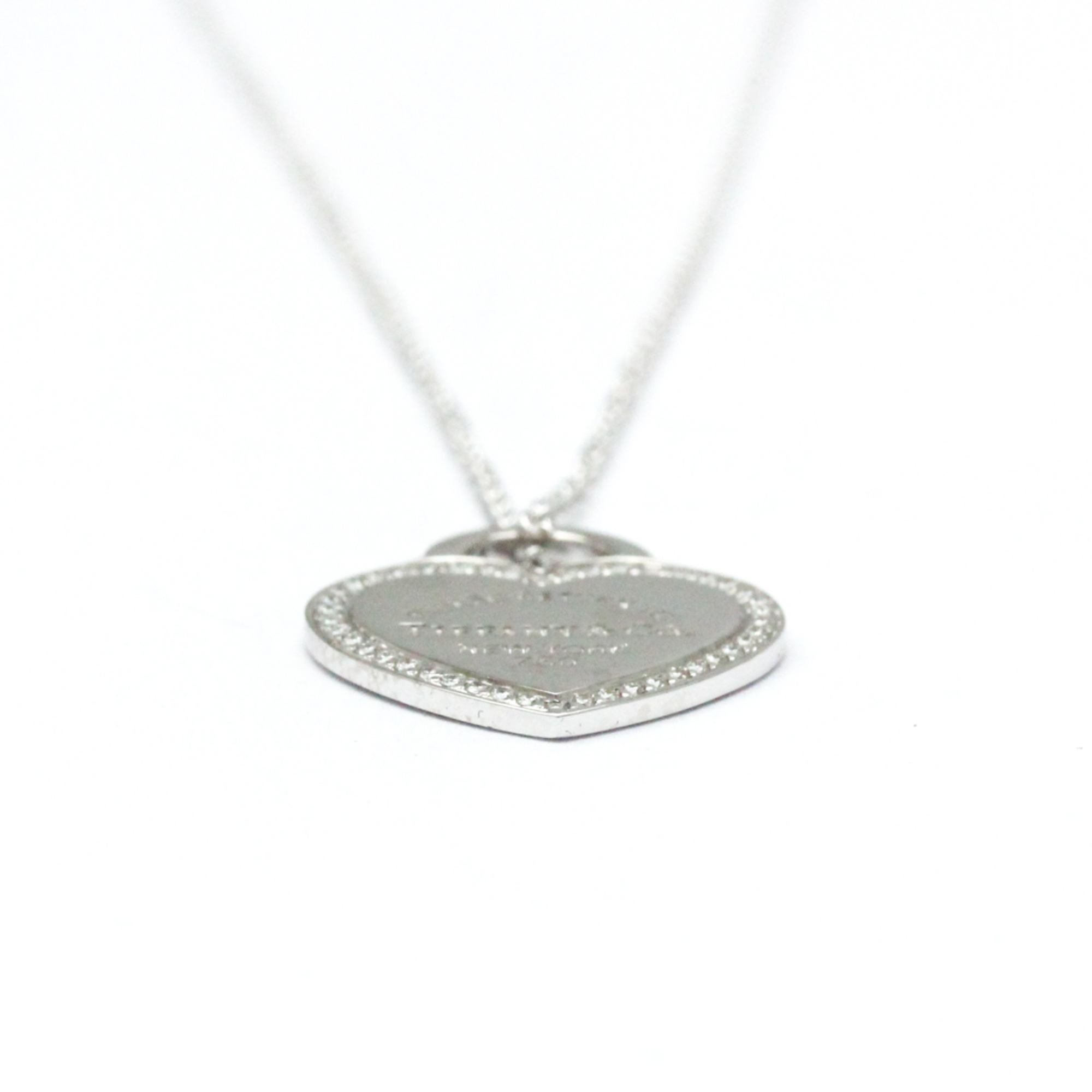 Tiffany Return To Tiffany White Gold (18K) Diamond Men,Women Fashion Pendant Necklace (Silver)