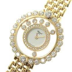 Chopard Happy Diamond 20/4180 Ladies Watch Large 7P Moving White K18YG Solid Gold Quartz