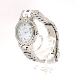 HERMES Clipper CL4.210 Watch Stainless Steel/Stainless Steel Silver Quartz White Dial Women's